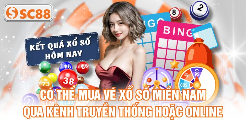 Có thể mua vé xổ số miền Nam qua kênh truyền thống hoặc online